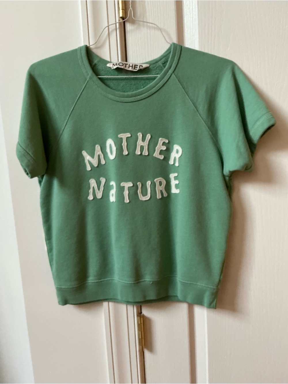 MOTHER DENIM MOTHER NATURE CONCERT SAGE GREEN SWEATSHIRT
